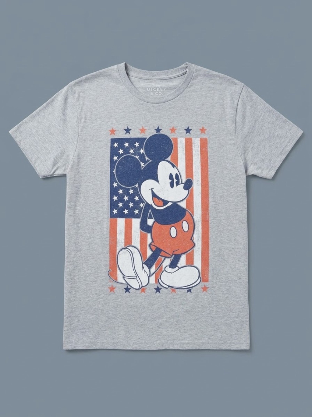 Disney~ Men’s Mickey Mouse Flag Graphic Tee